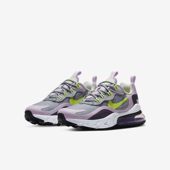 Nike Air Max 270 React - Nagyobb Gyerek Utcai Cipő - Szürke/Citrom